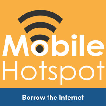 mobile hotspot logo with text: Borrow the internet.