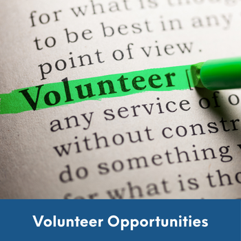 highlighted dictionary entry for volunteer with text: volunteer opportunities.