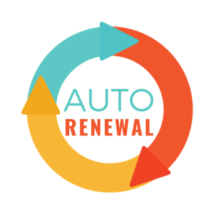 three arrows spinning around text: Auto-Renewal